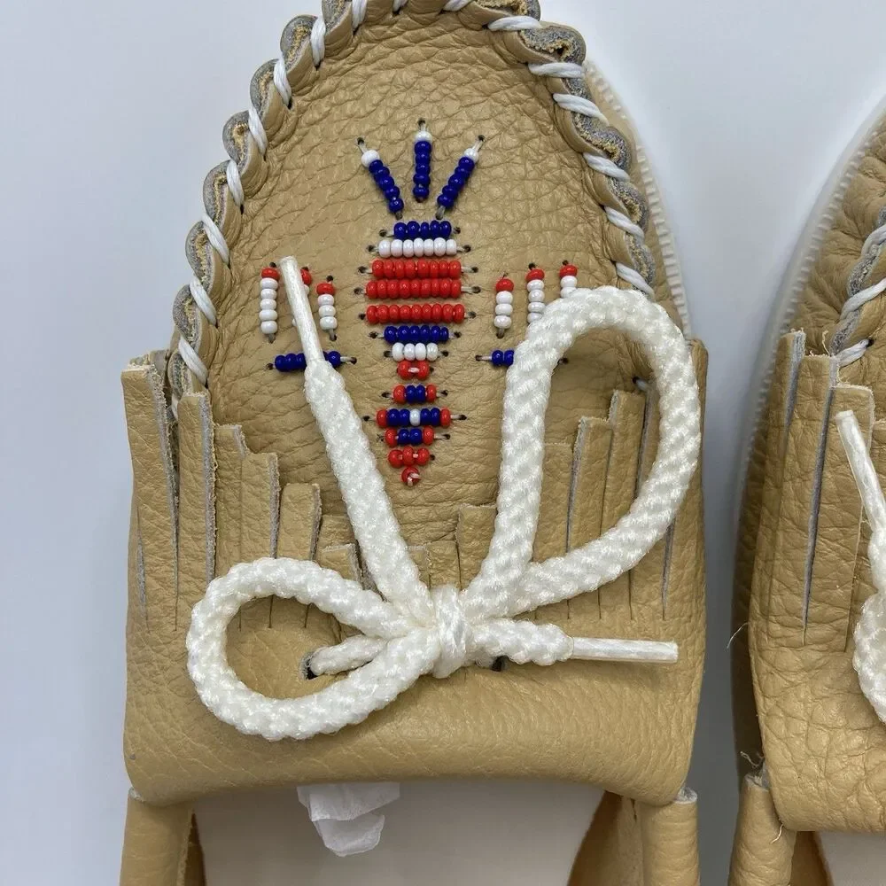 Made In USA Thunderbird Boat Moccasins Ladies Women’s Size 8.5 Leather 24 6275